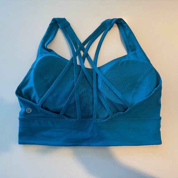 lululemon Free to Be Serene Longline Bra Light Support C/D Hawaiin Blue Size 10 - Picture 5 of 7